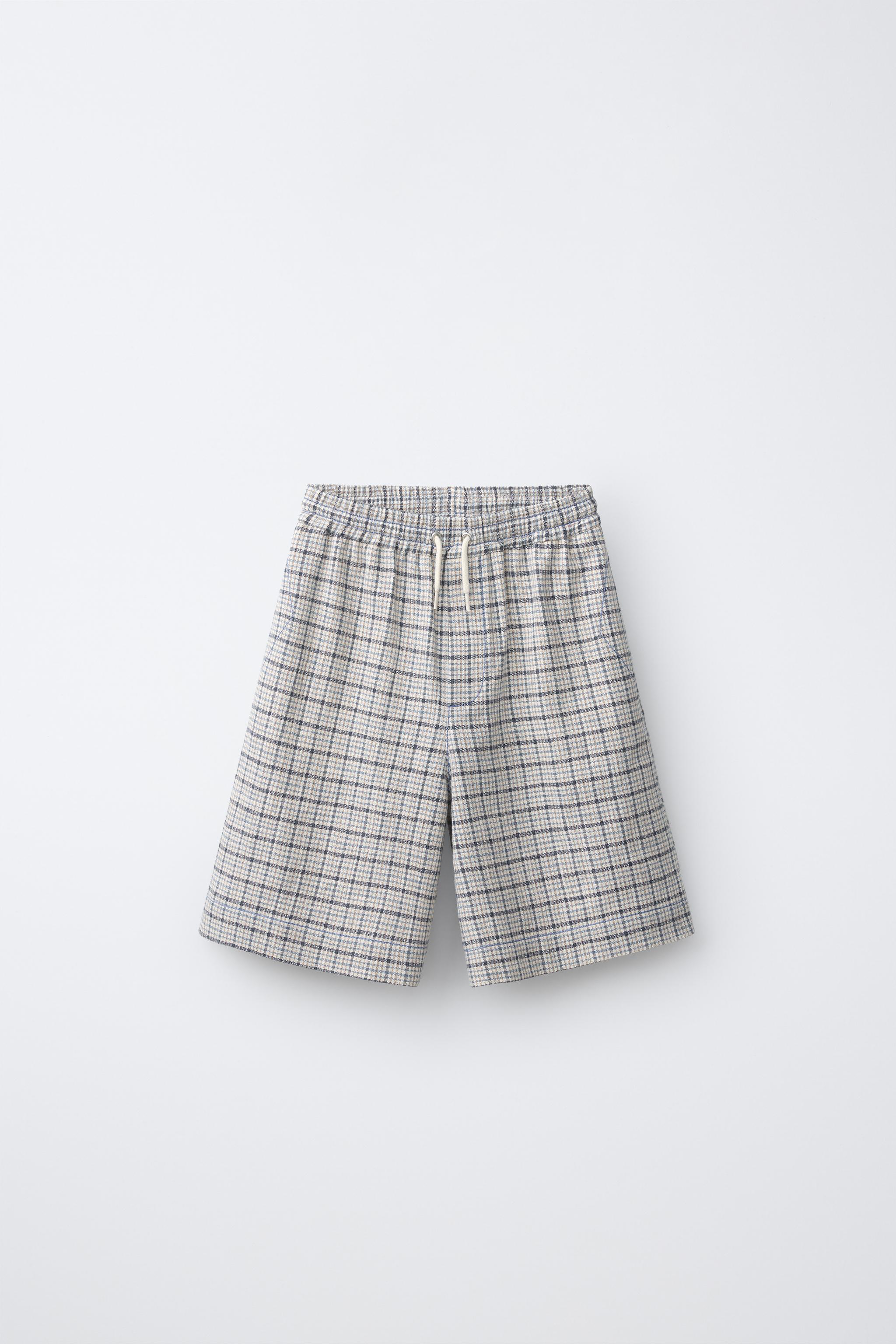 PLAID PRINT SHORTS